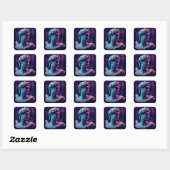 Sticker Carré Neon Aelexis (Feuille)