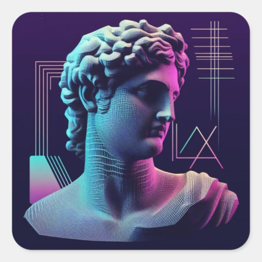 Sticker Carré Neon Aelexis (Devant)