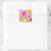 Sticker Carré Neon Floral Watercolor Party (Sac)