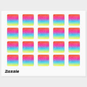 Sticker Carré Neon grunge rainbow design (Feuille)