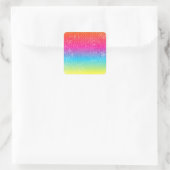 Sticker Carré Neon grunge rainbow design (Sac)