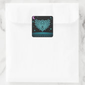 Sticker Carré Neon Phoenix Synthwave - Feu Rétro Ascendant (Sac)