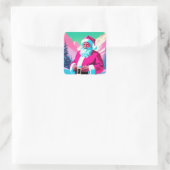 Sticker Carré Neon Pink Père Noël (Sac)