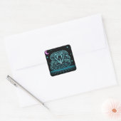 Sticker Carré Neon Snake Synthwave - Retro Viper Strike (Enveloppe)