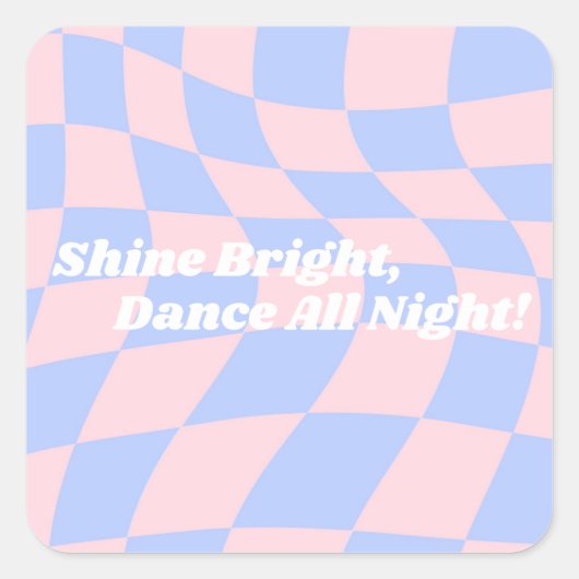 Sticker Carré Neon Super Disco (Devant)