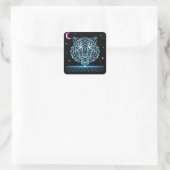 Sticker Carré Néon Tiger Synthwave – Électrique Striker Rétro (Sac)