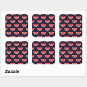 Sticker Carré Neon Watermelon on Purple Pattern (Feuille)