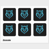 Sticker Carré Neon Wolf (Feuille)