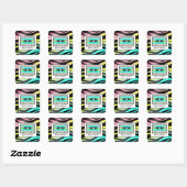 Sticker Carré Neon Zebra Impression & Bande de cassette Personna (Feuille)