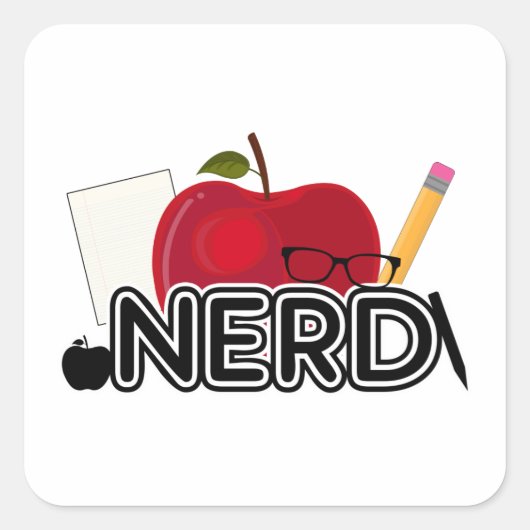 Sticker Carré Nerd - Logo (Devant)