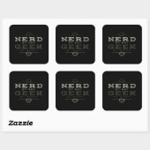 Sticker Carré Nerd par Geek de jour par nuit (Feuille)