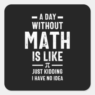 Sticker Carré Nerdy Enseignant en mathématiques PI Physique Math