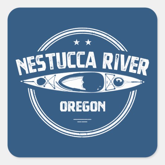 Sticker Carré Nestucca River Oregon Kayak (Devant)