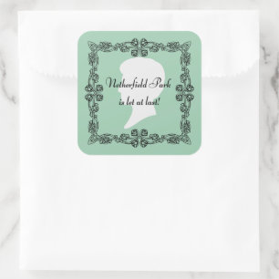 Sticker Carré Netherfield Park est à dernier ! Jane Austen Green