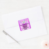 Sticker Carré Nettoyage Maid Housekeeper QRCode Logo Drips rose (Enveloppe)