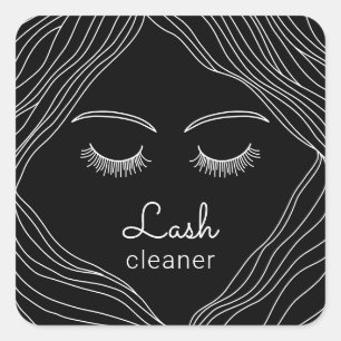 Sticker Carré Nettoyant Lash Mignonne Dessin main Beauté Girl Sa