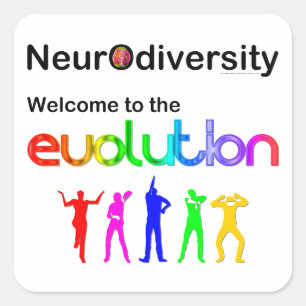 Sticker Carré Neurodiversité Bienvenue dans l'Évolution