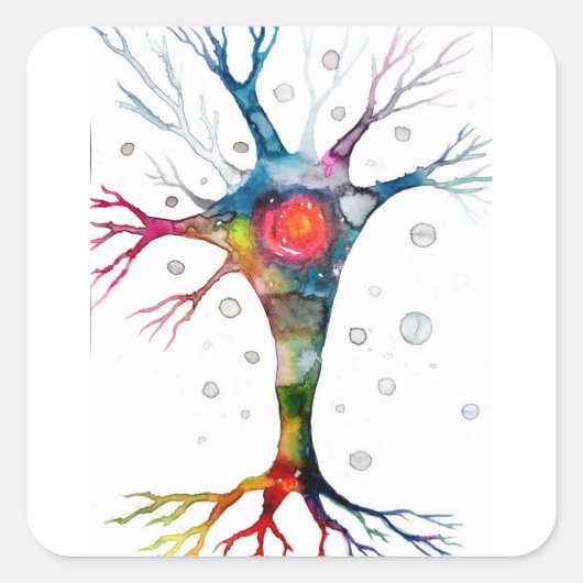Sticker Carré neurone pyramidal dans le néocortex (Devant)