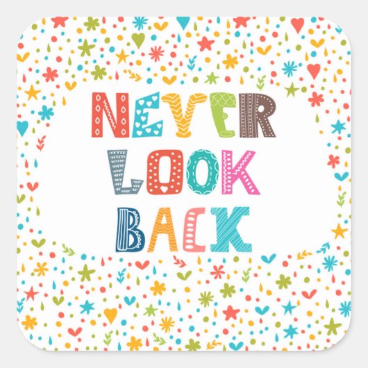 Sticker Carré Never Look (Devant)
