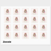Sticker Carré New Chapter Begins Romantic Book Theme Floral (Feuille)