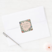 Sticker Carré New House Address William Morris Inspired Greenery (Enveloppe)