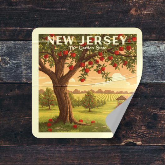 Sticker Carré New Jersey vintage