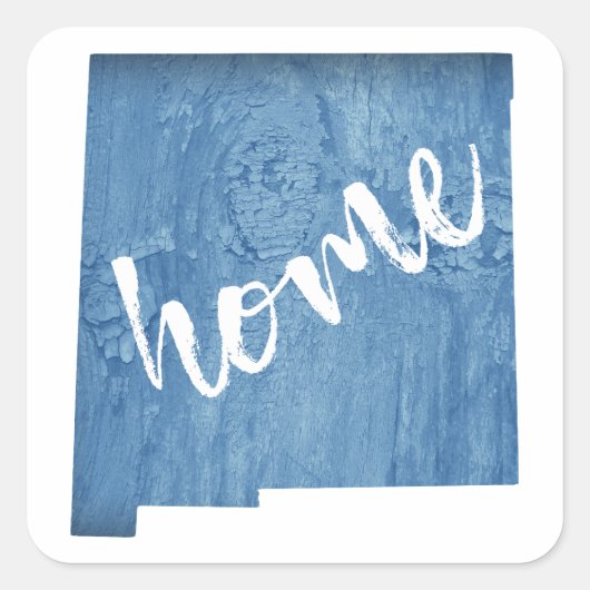 Sticker Carré New Mexico Home Wood Grain (Devant)