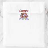 Sticker Carré New Years Party Hats & Confetti (Sac)