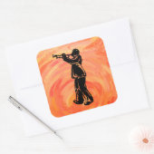 Sticker Carré New York Boogie Nights Trumpet Orange (Enveloppe)