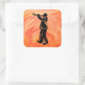 Sticker Carré New York Boogie Nights Trumpet Orange (Sac)