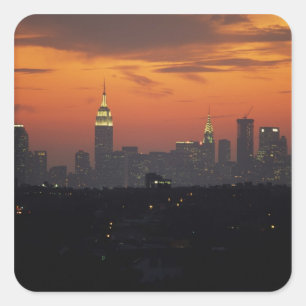 Sticker Carré New York, États-Unis. Skyline de l'Upper Manhattan