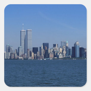 Sticker Carré New York, États-Unis. Skyline du centre-ville de M