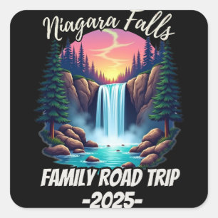 Sticker Carré Niagara Falls Road Trip Famille Voyage Hommes