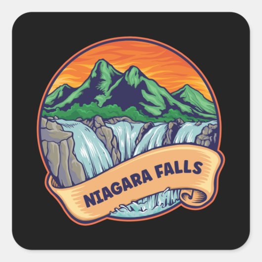 Sticker Carré Niagara Falls Waterfall Adventure (Devant)