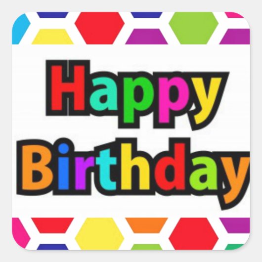 Sticker Carré Nid d'abeille coloré (Devant)