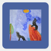 Sticker Carré Night Wolves Magic (Devant)