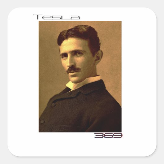 Sticker Carré Nikola Tesla (369) (Devant)