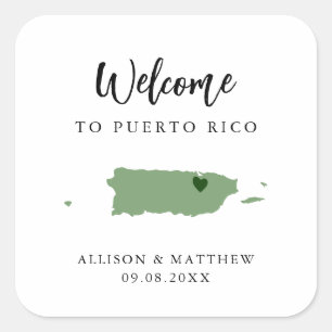 Sticker Carré N'importe quel sac de bienvenue Mariage Porto Rico
