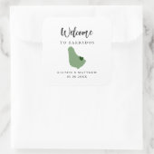 Sticker Carré N'importe quelle couleur Barbade Mariage Welcome S (Sac)