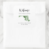 Sticker Carré N'importe quelle couleur Maryland Mariage Welcome (Sac)