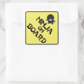 Sticker Carré Ninja à bord (Sac)