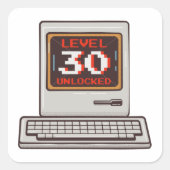 Sticker Carré Niveau 30 déverrouillé (Devant)