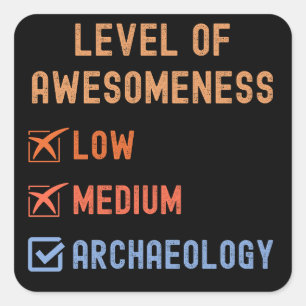 Sticker Carré Niveau d'archéologie génial