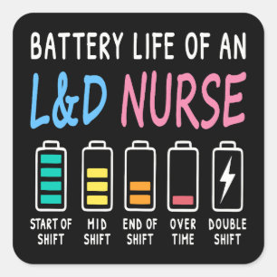 Sticker Carré Niveau de batterie d'un graphique d'humour d'infir