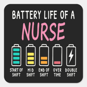 Sticker Carré Niveau de batterie d'un graphique d'humour d'infir