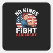 Sticker Carré No King Patriotic Freedom No Kings In America Vint (Devant)