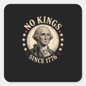 Sticker Carré No Kings In America 1776 Freedom Retro Classic (Devant)