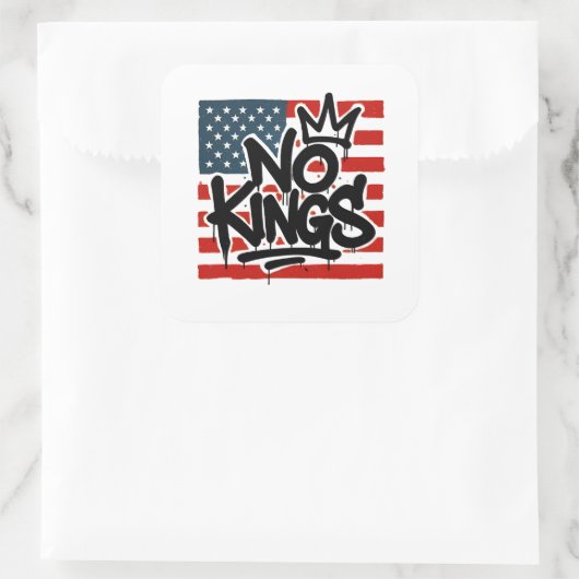 Sticker Carré No Kings In America Save Democracy I dissident Ant (Sac)