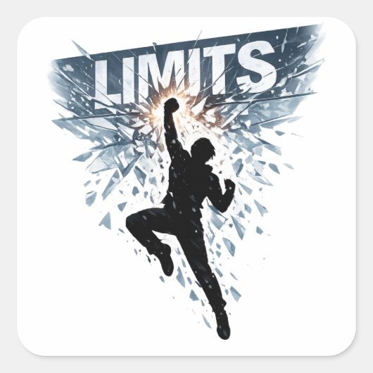 Sticker Carré No Limits Motivation Design (Devant)