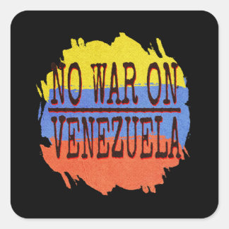 Sticker Carré No War on Venezuela Peace Typography | Anti War -P